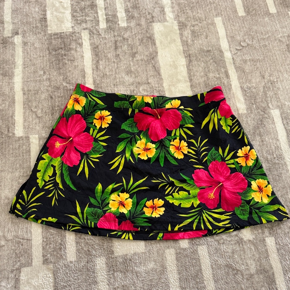Floral Mini bathing suit cover up skirt